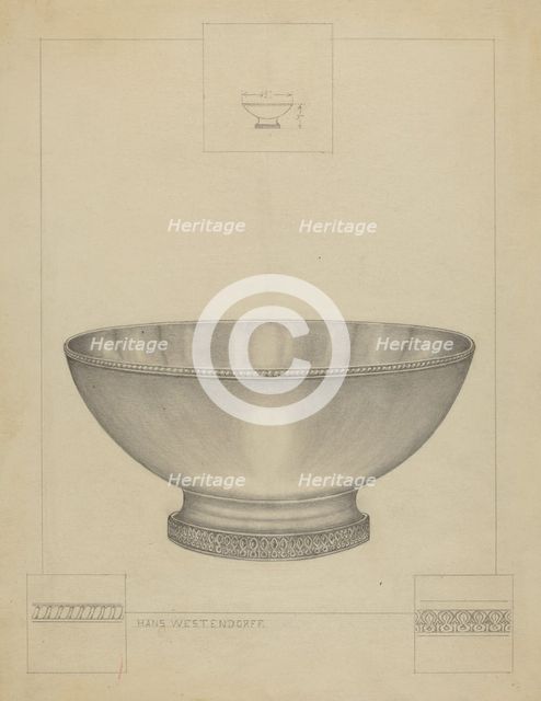 Silver Bowl, c. 1936. Creator: Hans Westendorff.
