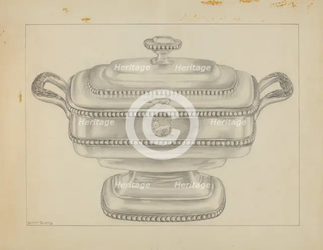 Silver Bowl, c. 1936. Creator: Hester Duany.