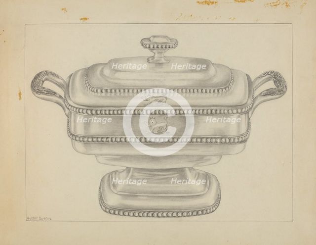 Silver Bowl, c. 1936. Creator: Hester Duany.