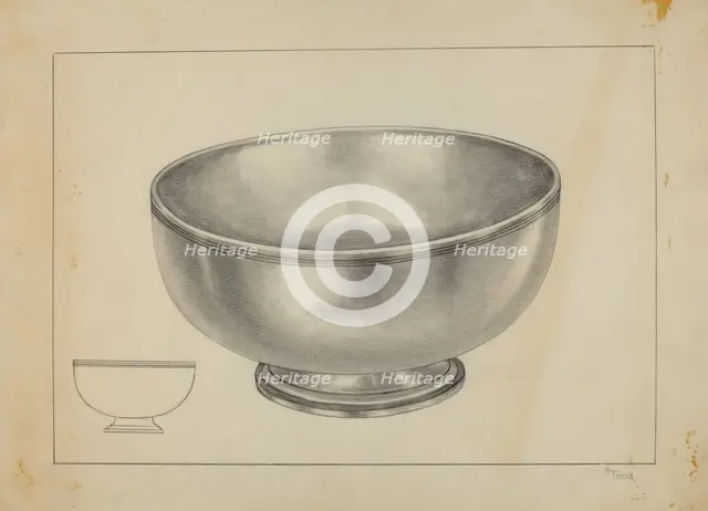 Silver Bowl, c. 1937. Creator: Michael Fenga.