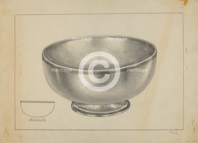 Silver Bowl, c. 1937. Creator: Michael Fenga.