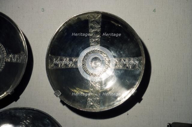 Silver Bowl from Sutton Hoo Ship Burial, Anglo-Saxon, c7th century. Artist: Unknown.