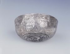 Silver bowl with animals, birds and dragon, High Tang period, China, 8th century