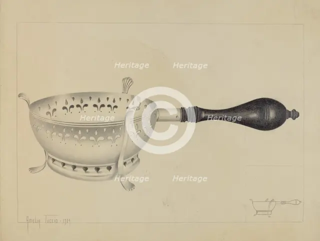 Silver Brazier, c. 1937. Creator: Amelia Tuccio.
