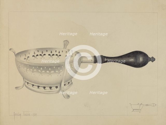 Silver Brazier, c. 1937. Creator: Amelia Tuccio.