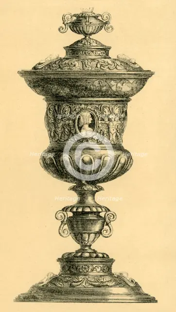 Silver cup and lid, c1550, (1881).  Creator: W. M. McGill.