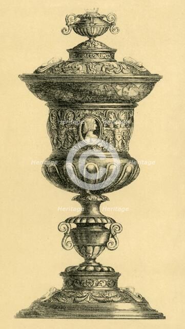 Silver cup and lid, c1550, (1881).  Creator: W. M. McGill.