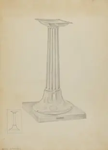 Silver Candle Stand, c. 1936. Creator: Isidore Steinberg
