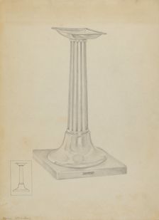 Silver Candle Stand, c. 1936. Creator: Isidore Steinberg