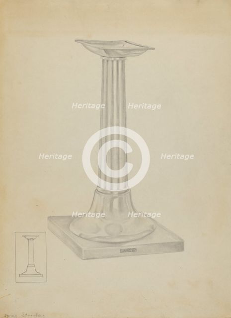 Silver Candle Stand, c. 1936. Creator: Isidore Steinberg.