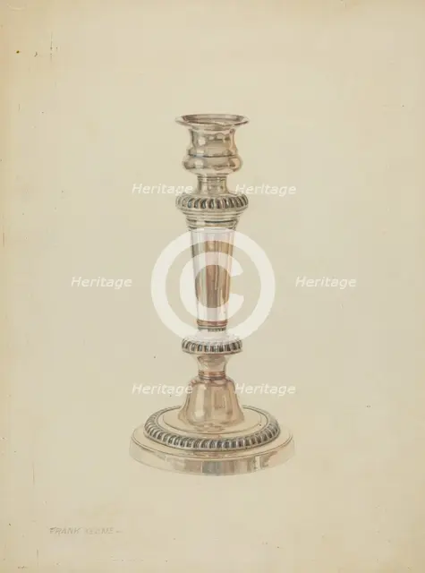 Silver Candlestick, 1935/1942. Creator: Frank M Keane.
