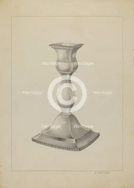 Silver Candlestick, c. 1937. Creator: Horace Reina.