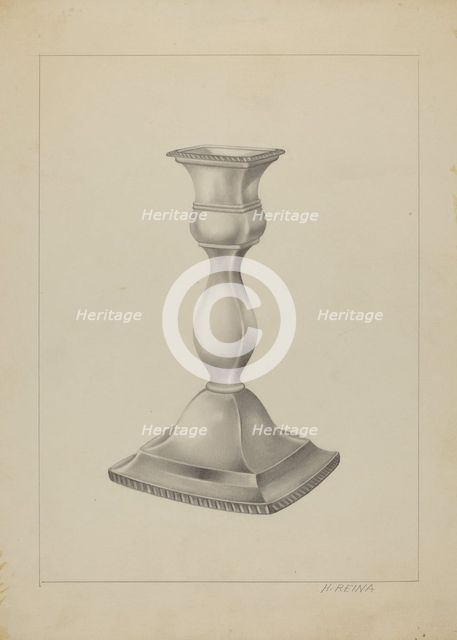 Silver Candlestick, c. 1937. Creator: Horace Reina.