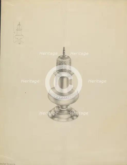 Silver Caster, c. 1936. Creator: Hester Duany.