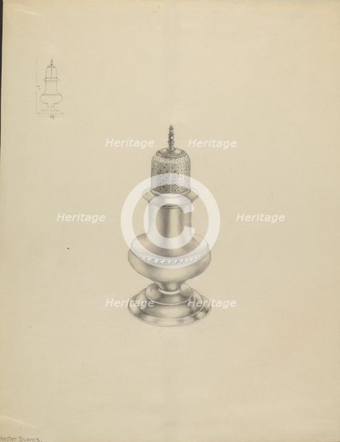 Silver Caster, c. 1936. Creator: Hester Duany.