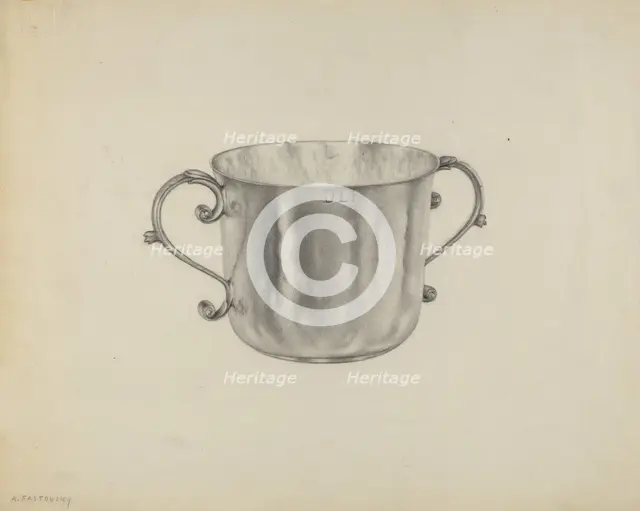 Silver Caudle Cup, c. 1938. Creator: Aaron Fastovsky.