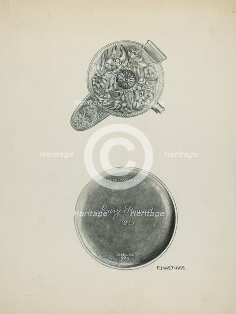 Silver Chocolate Pot, c. 1938. Creator: Florence Hastings.