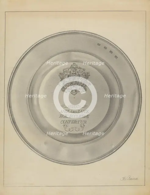 Silver Christening Bowl, c. 1936. Creator: Horace Reina.