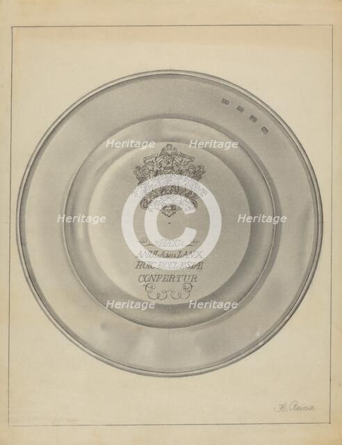 Silver Christening Bowl, c. 1936. Creator: Horace Reina.