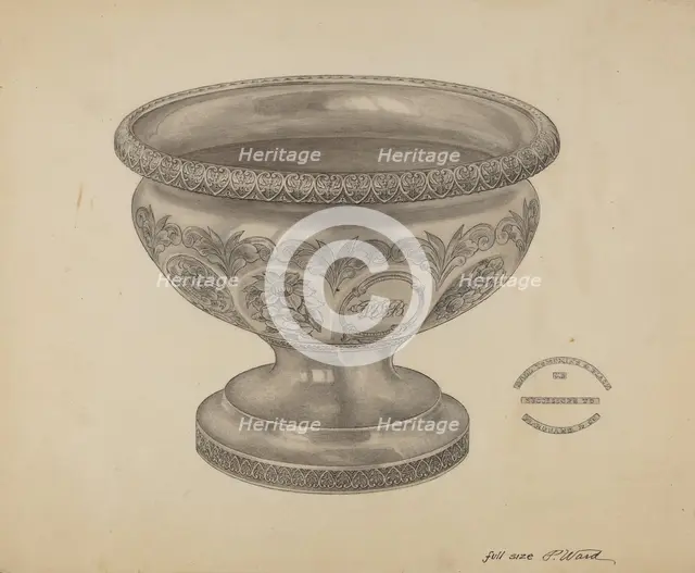 Silver Christening Bowl, c. 1937. Creator: Paul Ward.