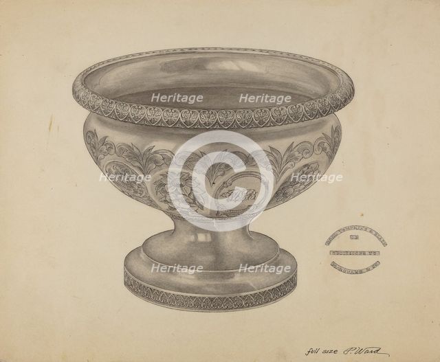 Silver Christening Bowl, c. 1937. Creator: Paul Ward.