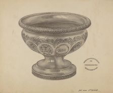 Silver Christening Bowl, c. 1937. Creator: Paul Ward