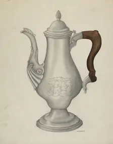 Silver Coffee Pot, 1935/1942. Creator: Madeline Arnold