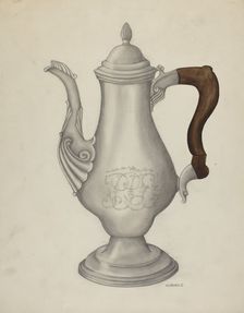 Silver Coffee Pot, 1935/1942. Creator: Madeline Arnold