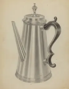 Silver Coffee Pot, 1935/1942. Creator: Michael Fenga