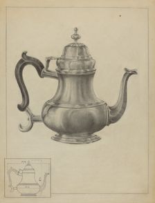 Silver Coffee Pot, 1935/1942. Creator: Unknown