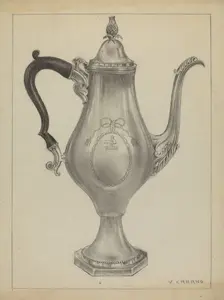 Silver Coffee Pot, 1935/1942. Creator: Vincent Carano