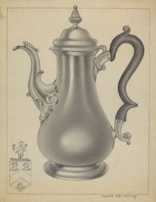 Silver Coffee Pot, c. 1937. Creator: Aaron Fastovsky