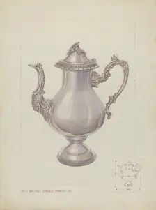 Silver Coffee Pot, c. 1937. Creator: Ernest A Towers Jr