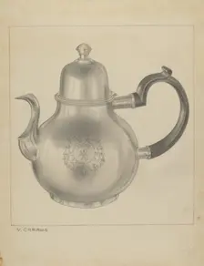 Silver Coffee Pot, c. 1937. Creator: Vincent Carano