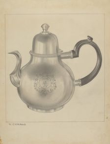 Silver Coffee Pot, c. 1937. Creator: Vincent Carano