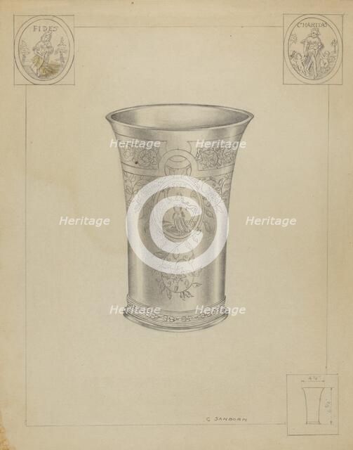 Silver Communion Beakers, c. 1936. Creator: Gordon Sanborn.