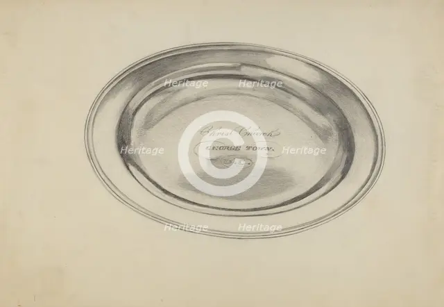 Silver Communion Plate, 1935/1942. Creator: Ella Josephine Sterling.