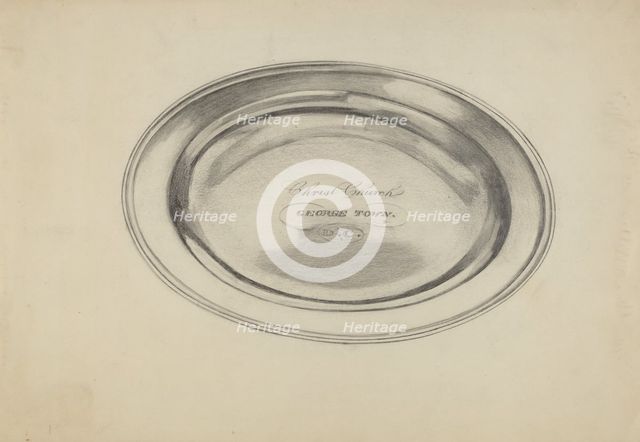 Silver Communion Plate, 1935/1942. Creator: Ella Josephine Sterling.