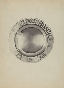 Silver Communion Plate, c. 1936. Creator: Lena Nastasi