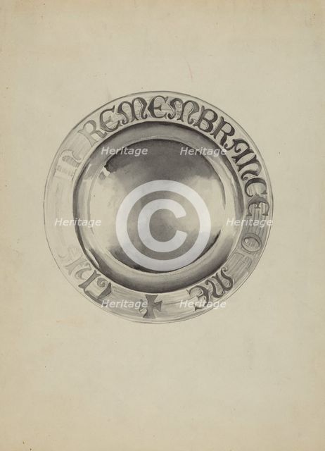Silver Communion Plate, c. 1936. Creator: Lena Nastasi.