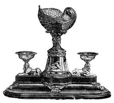 Silver cradle presented to the wife of the Mayor of Brighton, 1883. Creator: Unknown