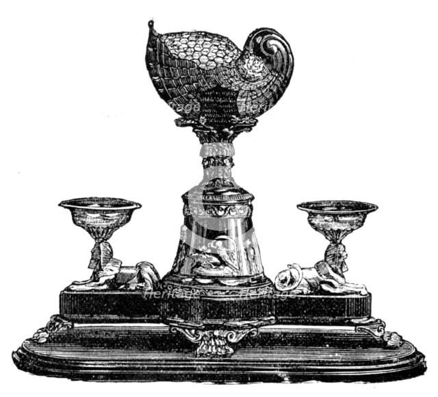Silver cradle presented to the wife of the Mayor of Brighton, 1883. Creator: Unknown.