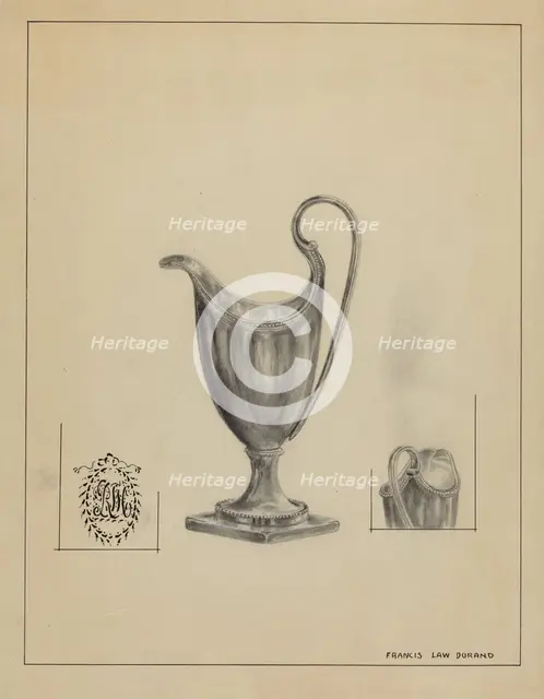 Silver Cream Pitcher, 1935/1942. Creator: Francis Law Durand.