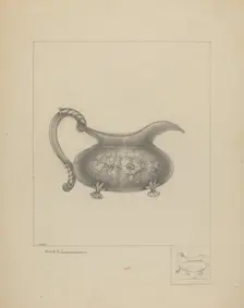 Silver Cream Pitcher, 1935/1942. Creator: Henry Meyers