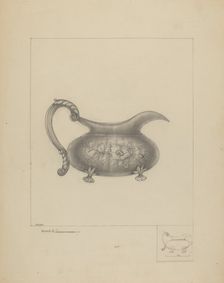Silver Cream Pitcher, 1935/1942. Creator: Henry Meyers