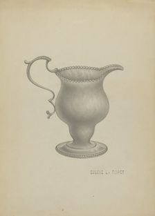 Silver Cream Pitcher, c. 1936. Creator: Eugene La Foret