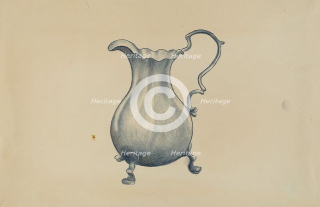 Silver Cream Pitcher, c. 1936. Creator: Margaret Stottlemeyer.