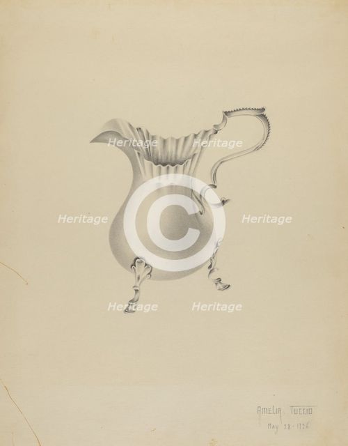 Silver Creamer, 1935/1942. Creator: Amelia Tuccio.