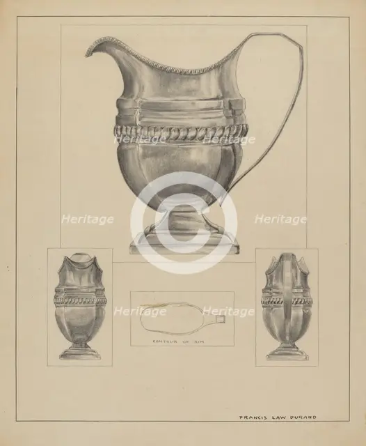 Silver Creamer, 1935/1942. Creator: Francis Law Durand.