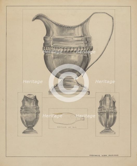 Silver Creamer, 1935/1942. Creator: Francis Law Durand.